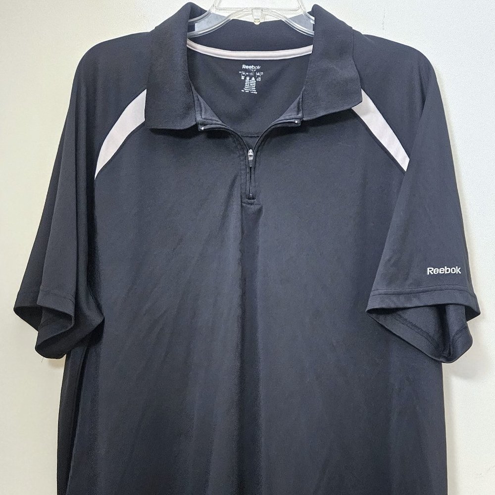 Men’s Reebok Golf Polo Shirt 1/4 Zip Caviar Black Size 3XL